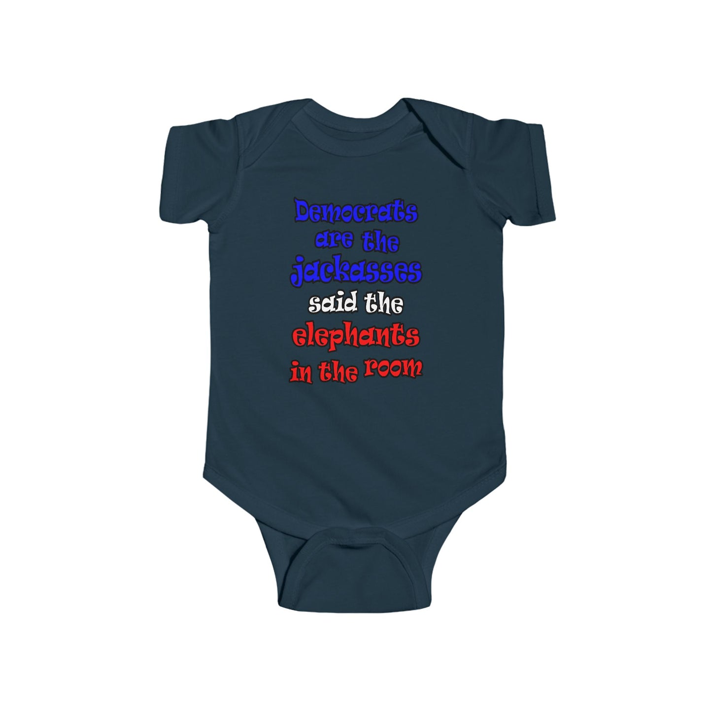 donkeys and elephants - Infant Fine Jersey Bodysuit