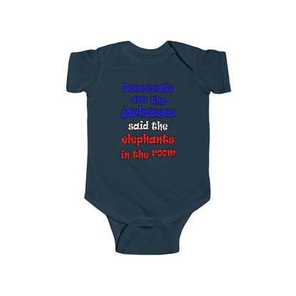 donkeys and elephants - Infant Fine Jersey Bodysuit