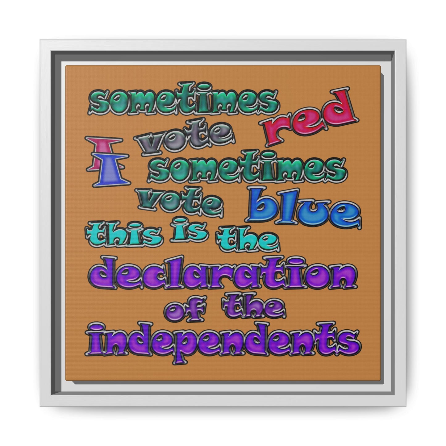 declaration of the independents - framed canvas art (light brown)