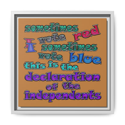 declaration of the independents - framed canvas art (light brown)