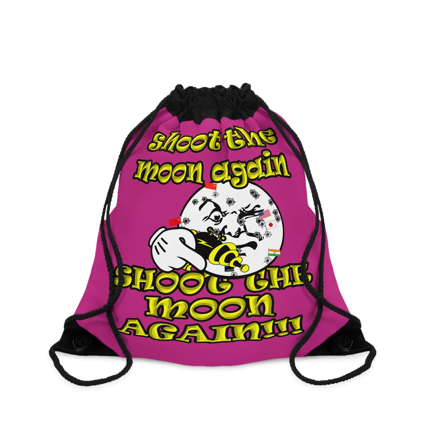 shoot the moon again - Drawstring Bag (pink)