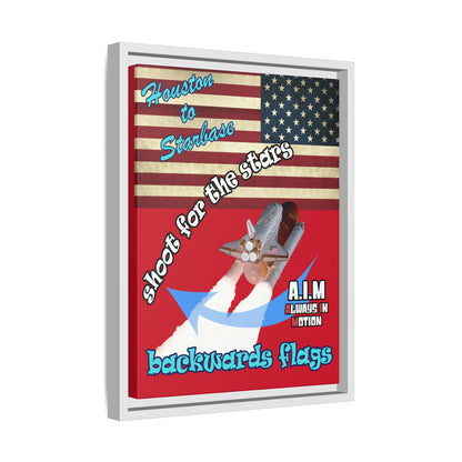 shoot for the stars - framed canvas art (dark red)