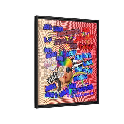 drop the beat - framed canvas art (yellow-orange wave)