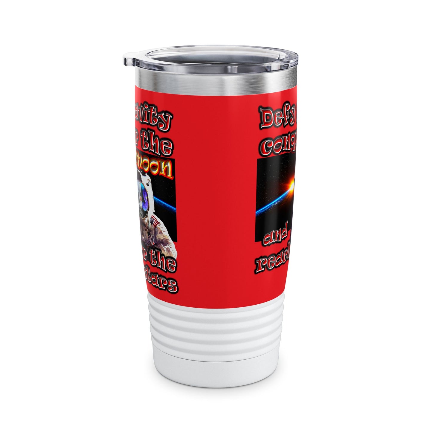 defy conquer reach - Ringneck Tumbler, 20oz (red)