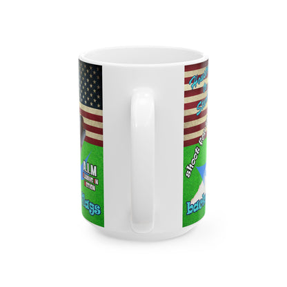 shoot for the stars - White Mug (green turf)