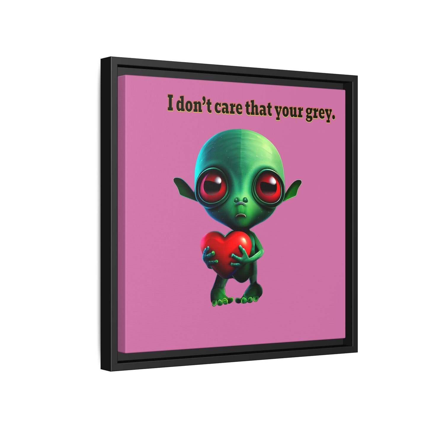 I don't care that your grey - framed canvas art (light pink)