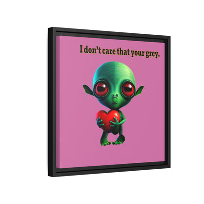 I don't care that your grey - framed canvas art (light pink)
