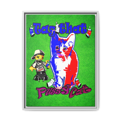 tag that - framed canvas art (green turf)