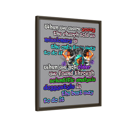 doggystyle - framed canvas art (grey)