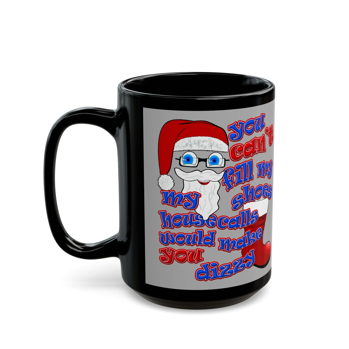 santa's shoes - Black Mug (light grey)