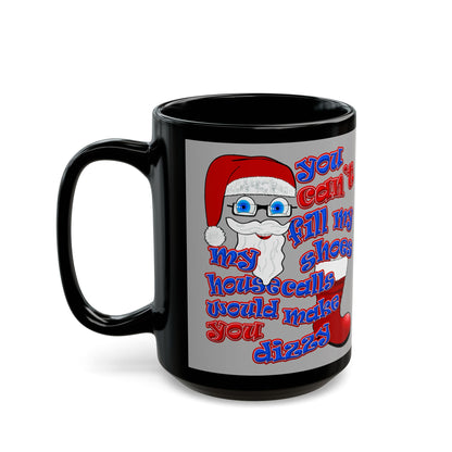 santa's shoes - Black Mug (light grey)