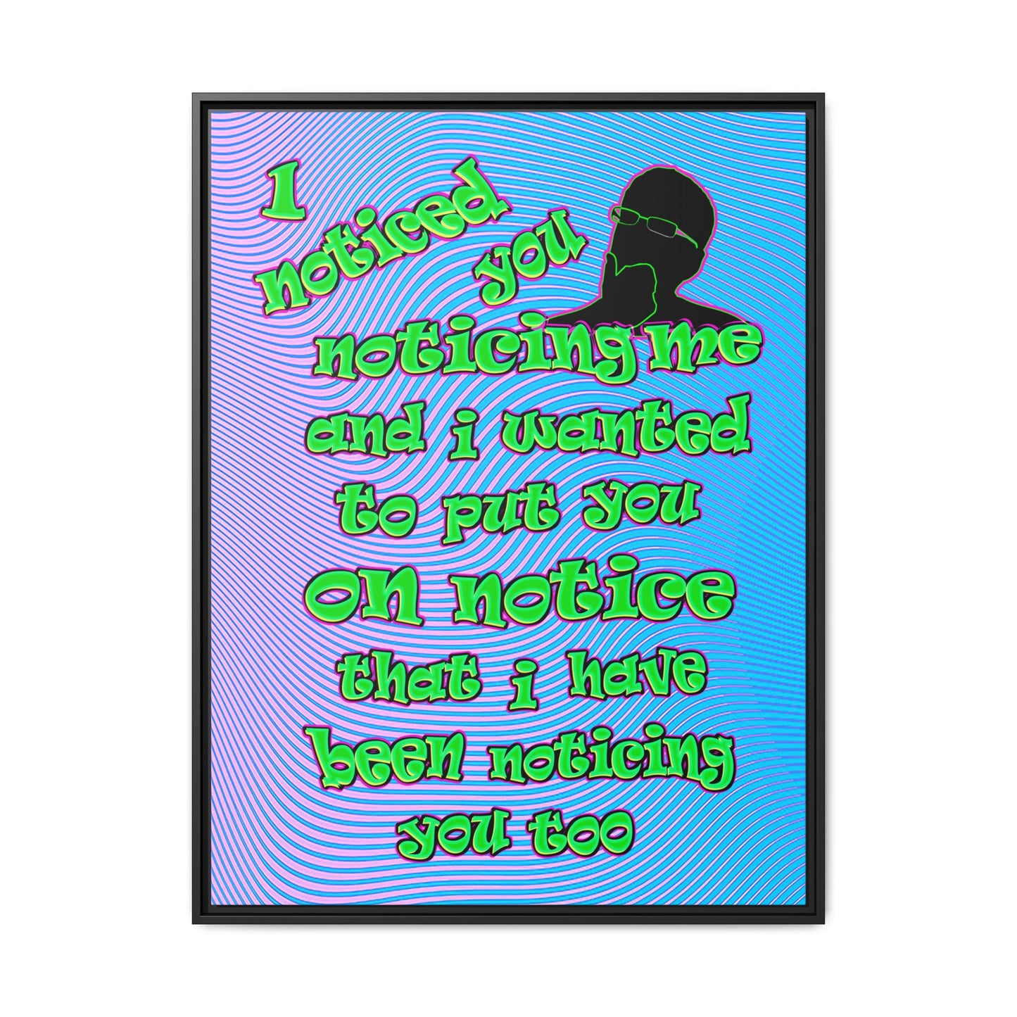noticed you noticing - framed canvas art (light blue-purple wave)
