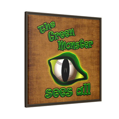green monster - framed canvas art (brown papyrus)
