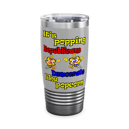 popping like popcorn - Ringneck Tumbler, 20oz (light grey)