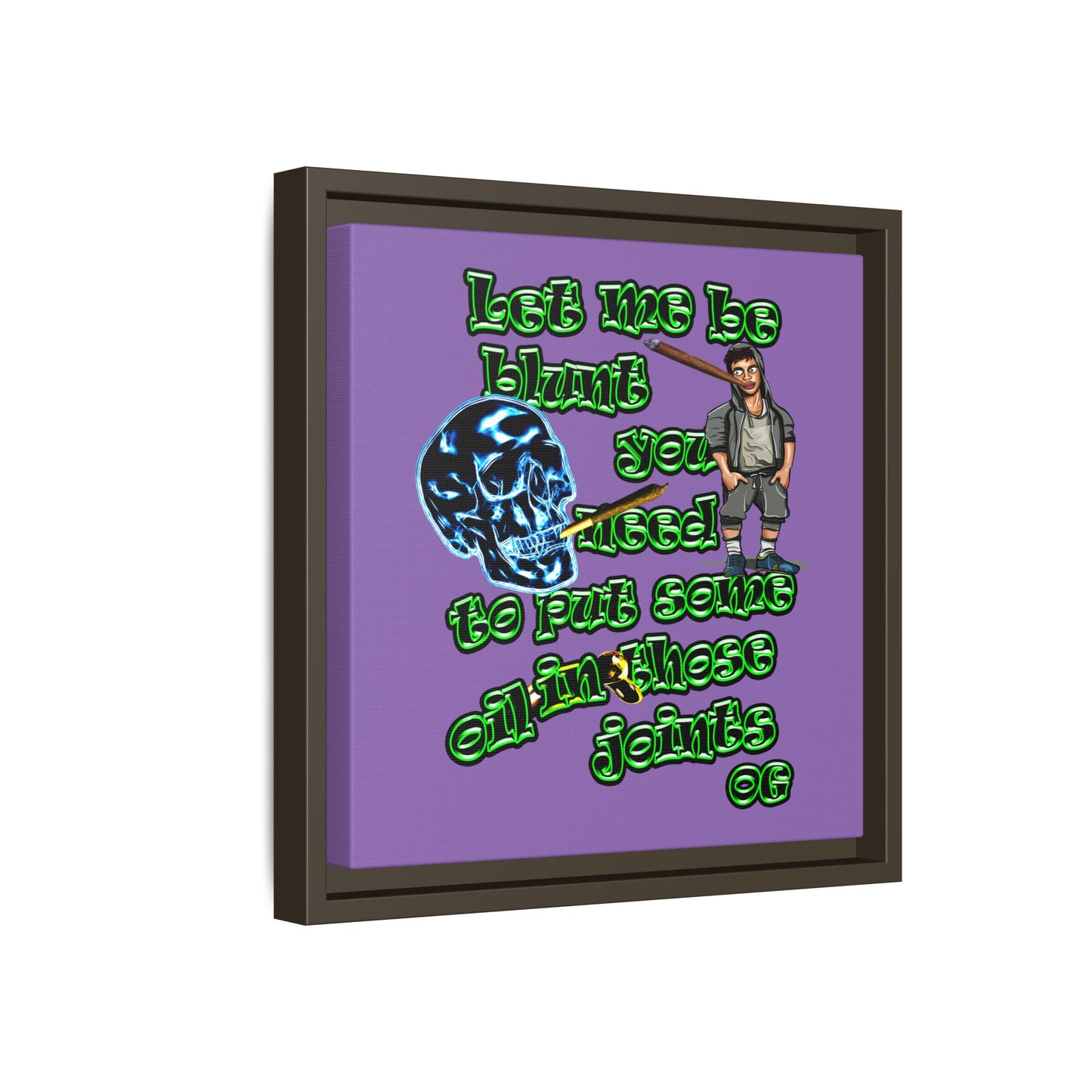 og - framed canvas art (light purple)