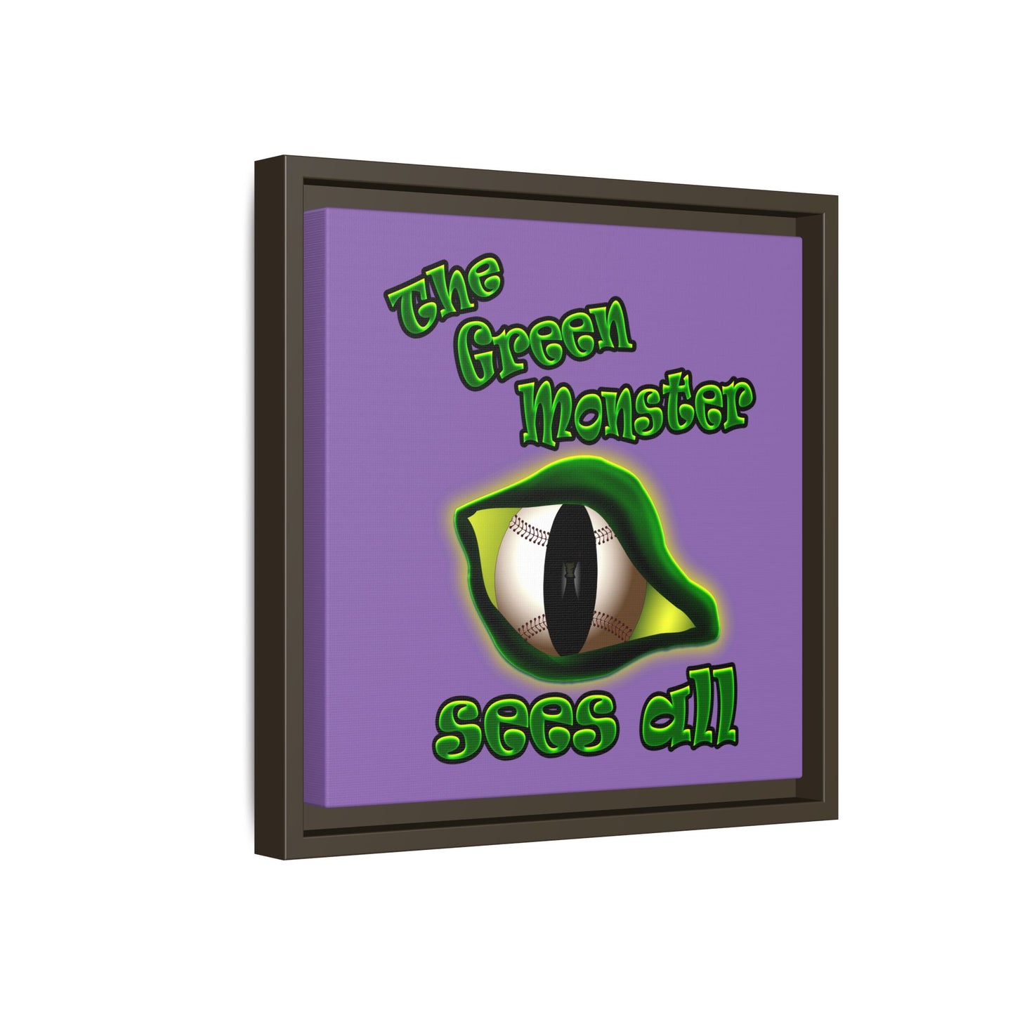 green monster - framed canvas art (light purple)