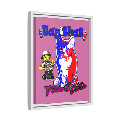 tag that - framed canvas art (light pink)