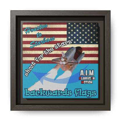 shoot for the stars - framed canvas art (turquoise)