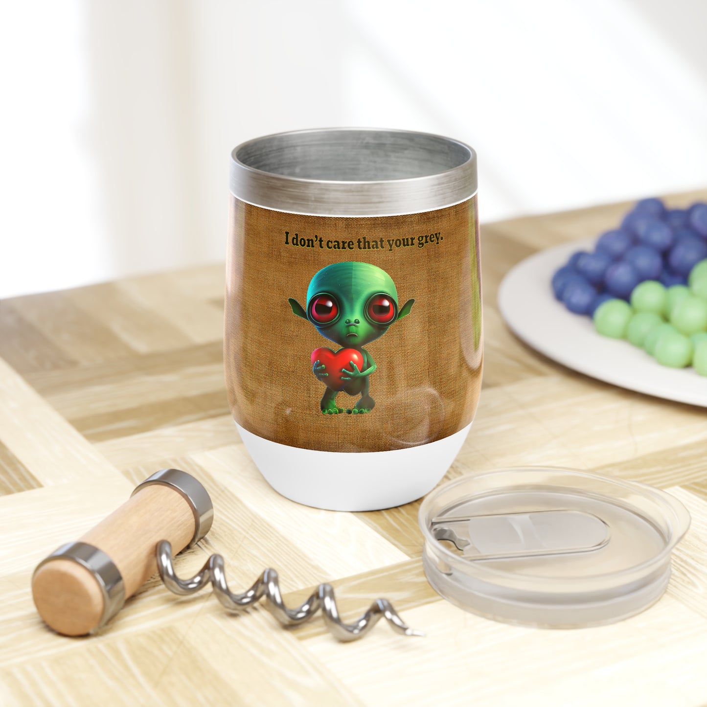 I don't care that your grey - Chill Wine Tumbler (brown papyrus)