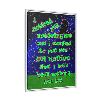 noticed you noticing - framed canvas art ('snoops' background)