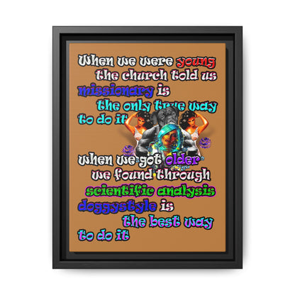 doggystyle - framed canvas art (light brown)
