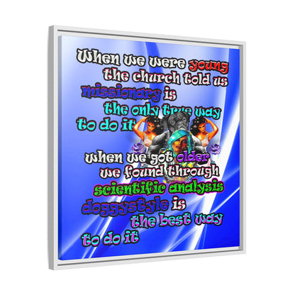 doggystyle - framed canvas art (blue-white wave)