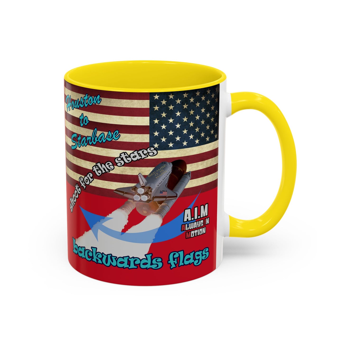 shoot for the stars - Accent Mug (dark red)