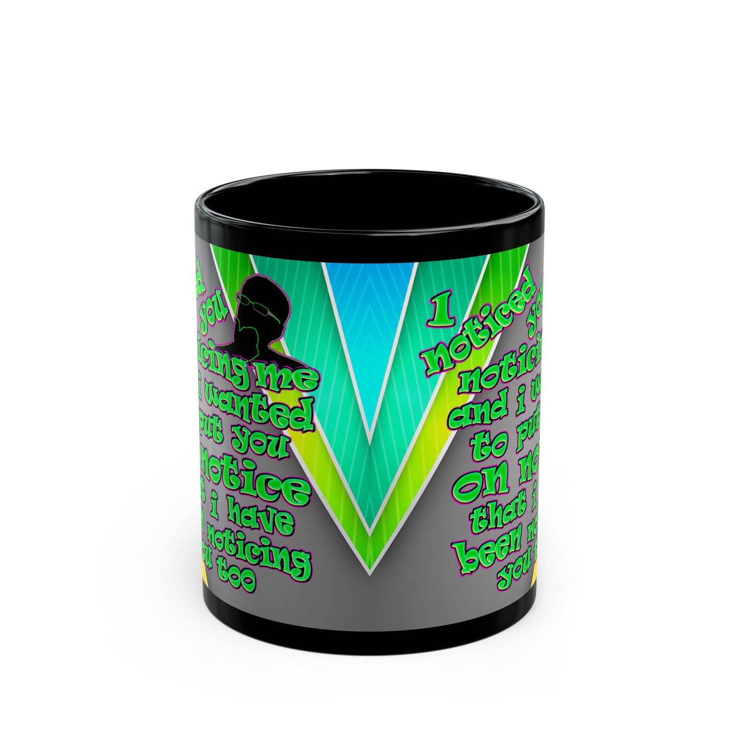 noticed you noticing - Black Mug (rainbow split)