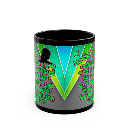 noticed you noticing - Black Mug (rainbow split)
