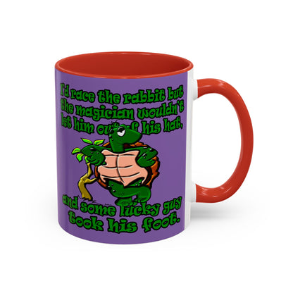turtle race - Accent Mug (light purple)