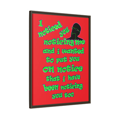 noticed you noticing - framed canvas art (red)