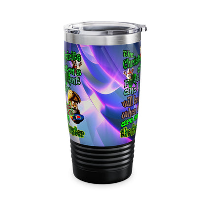 christmas spirits of boston - Ringneck Tumbler, 20oz (grey-pink wave)
