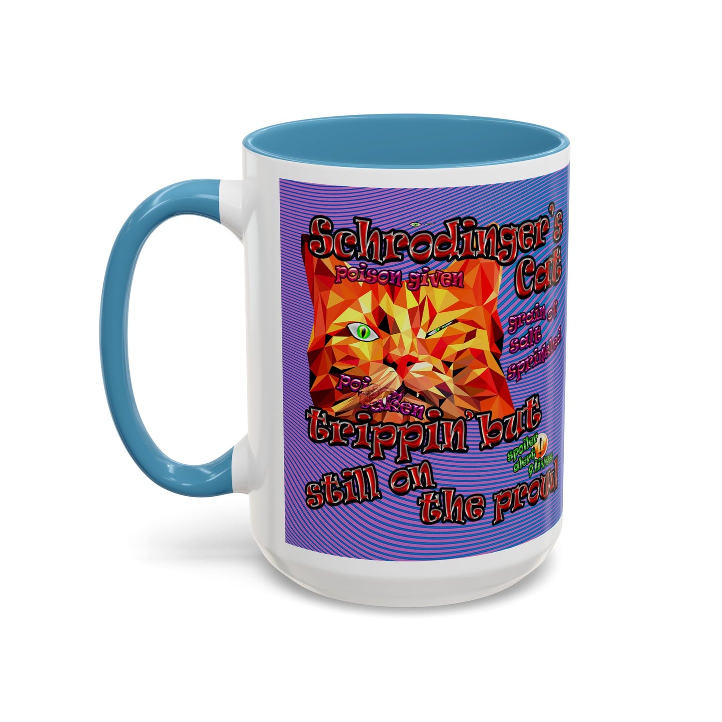schrodinger's cat - Accent Mug (light blue-purple wave)