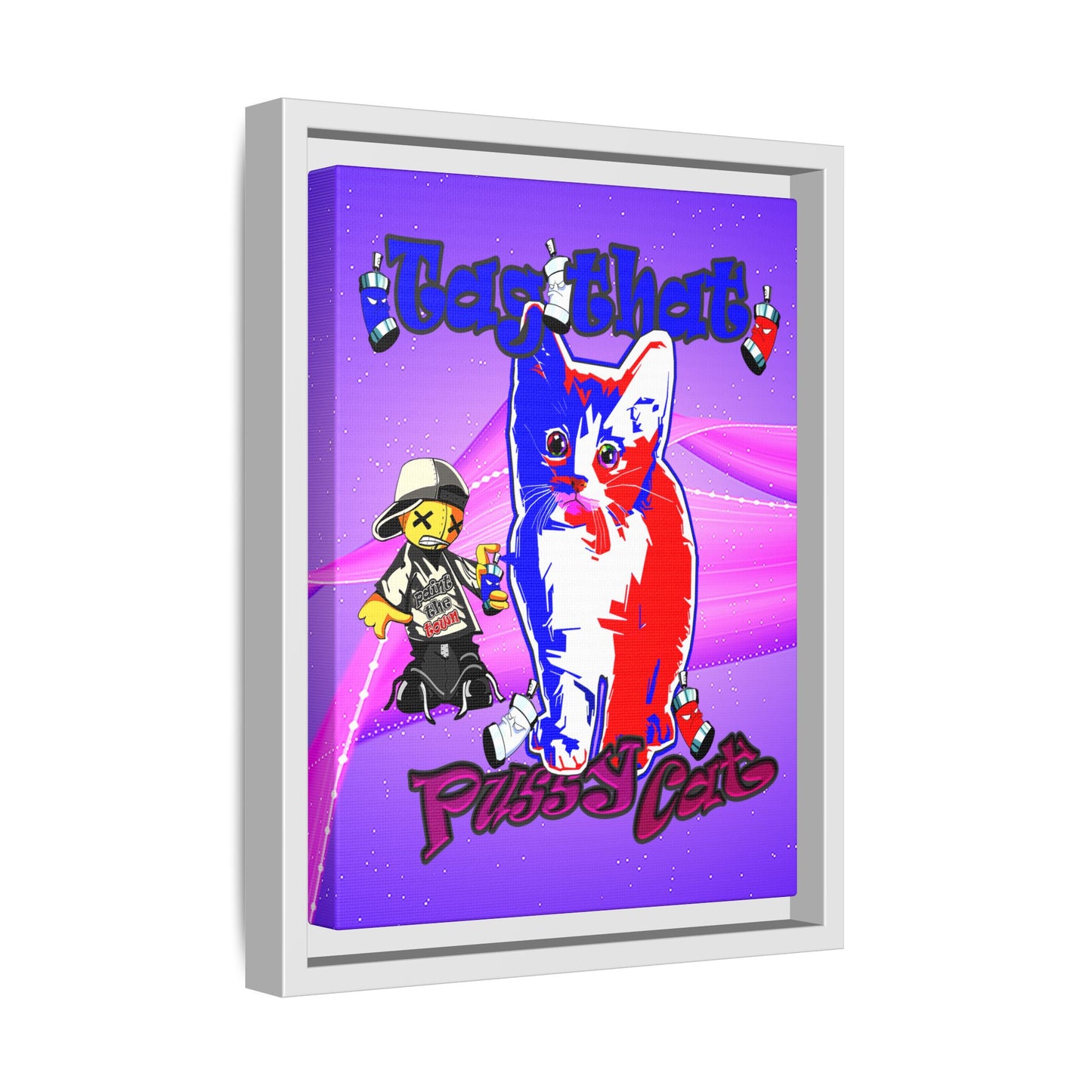 tag that - framed canvas art (purple-pink wave)