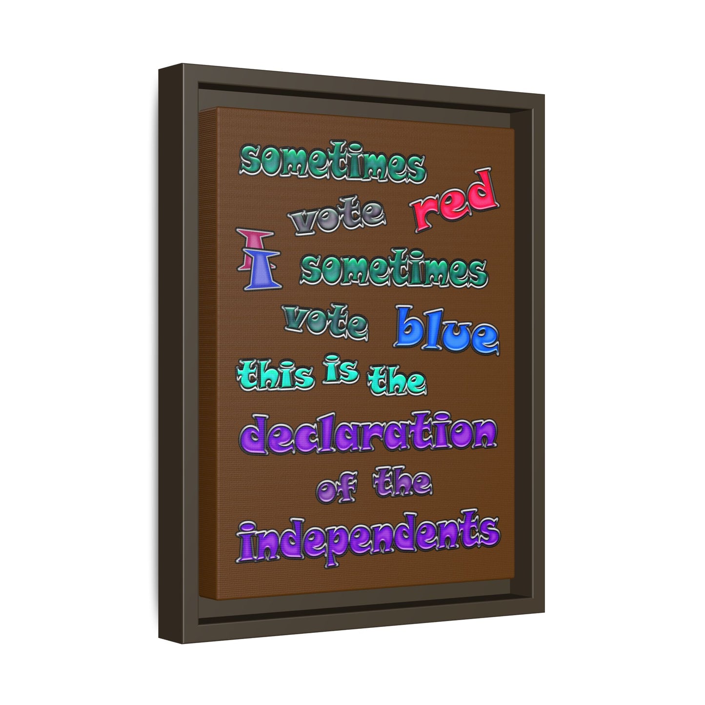 declaration of the independents - framed canvas art (brown)