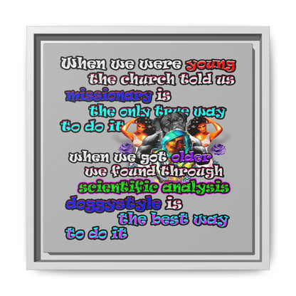 doggystyle - framed canvas art (light grey)