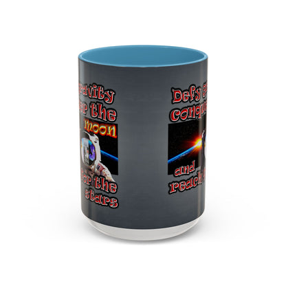 defy conquer reach - Accent Mug (grey-light grey)