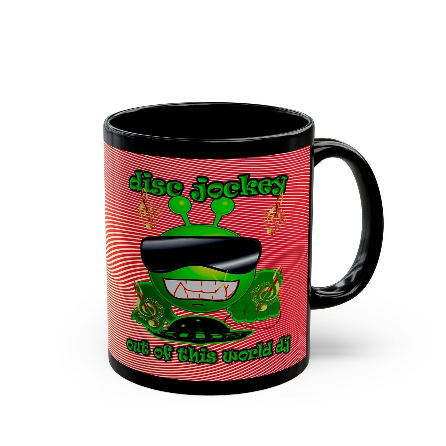 disc jockey - Black Mug (yellow-orange wave)