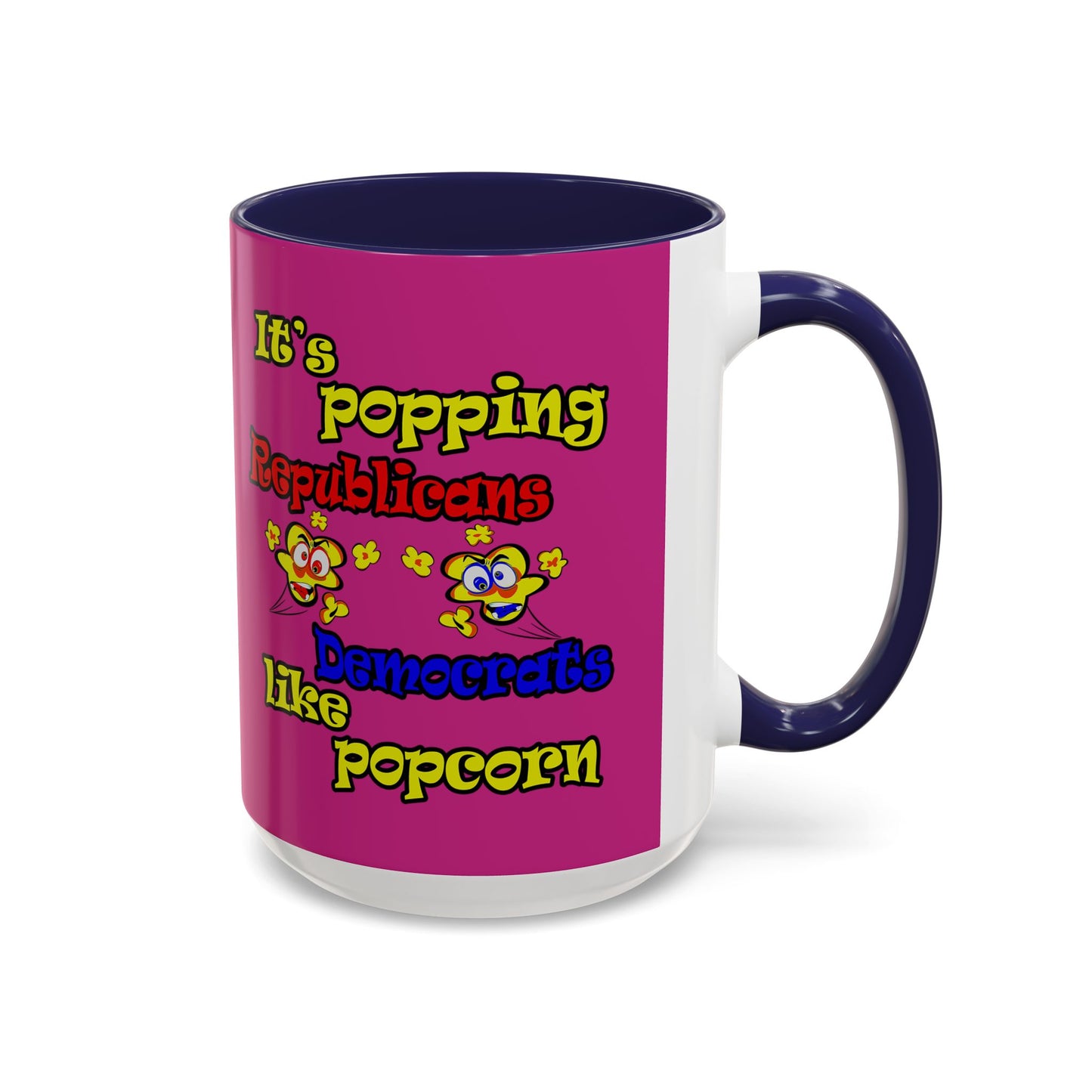 popping like popcorn - Accent Mug (pink)