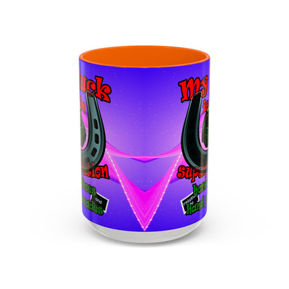 my luck - Accent Mug (purple-pink wave)