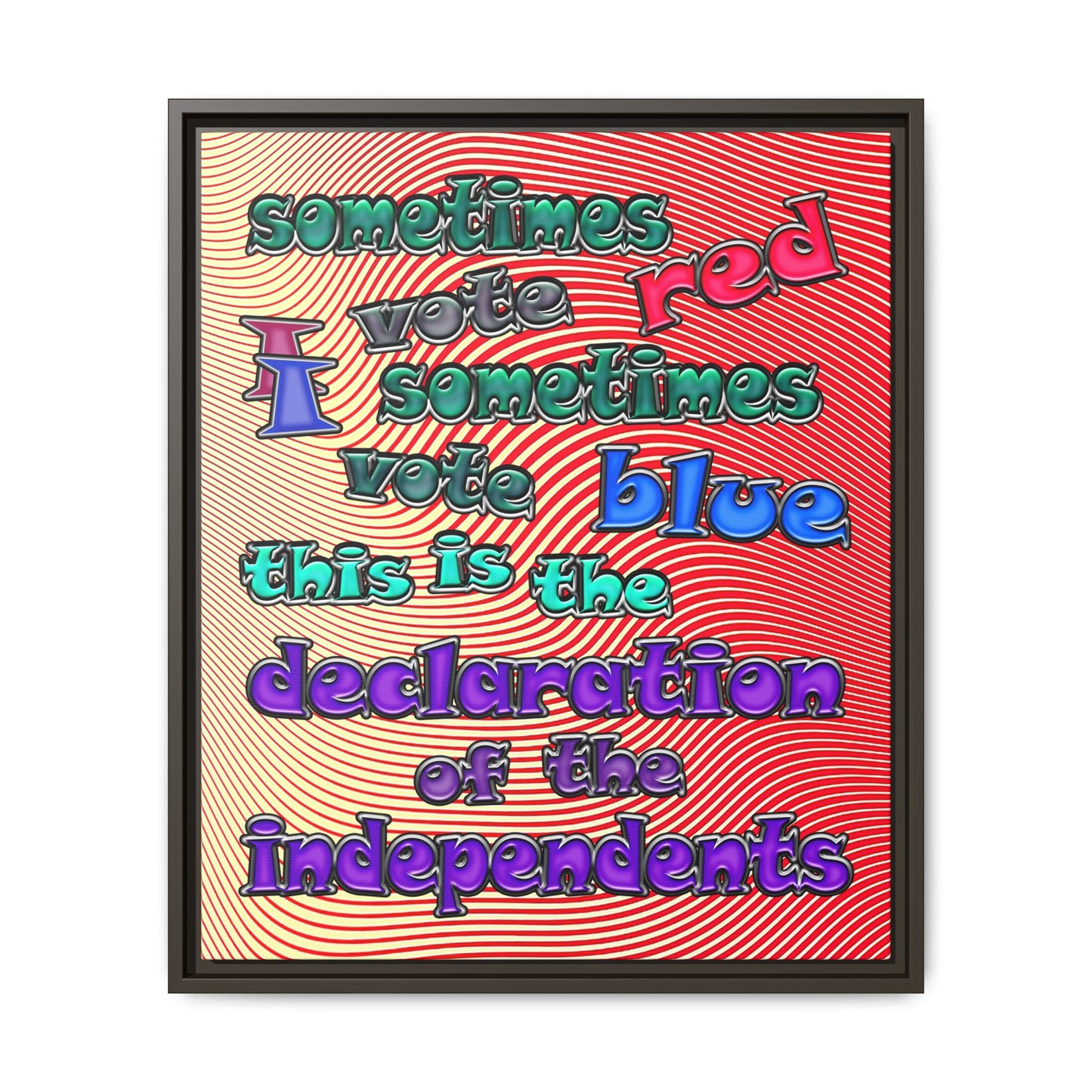 declaration of the independents - framed canvas art (yellow-orange wave)