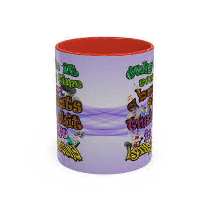 the bum's shit - Accent Mug (light blue-pink wave)