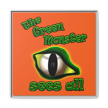 green monster - framed canvas art (orange)