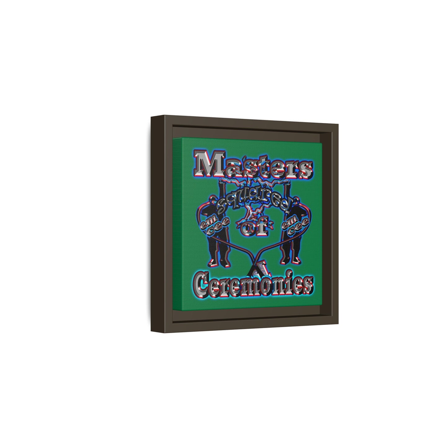 em cee squared - framed canvas art (dark green)