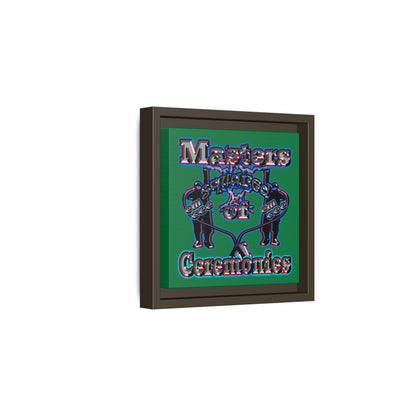 em cee squared - framed canvas art (dark green)