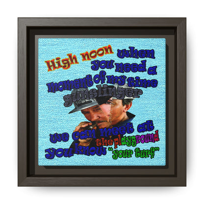 high noon - framed canvas art (faded blue)