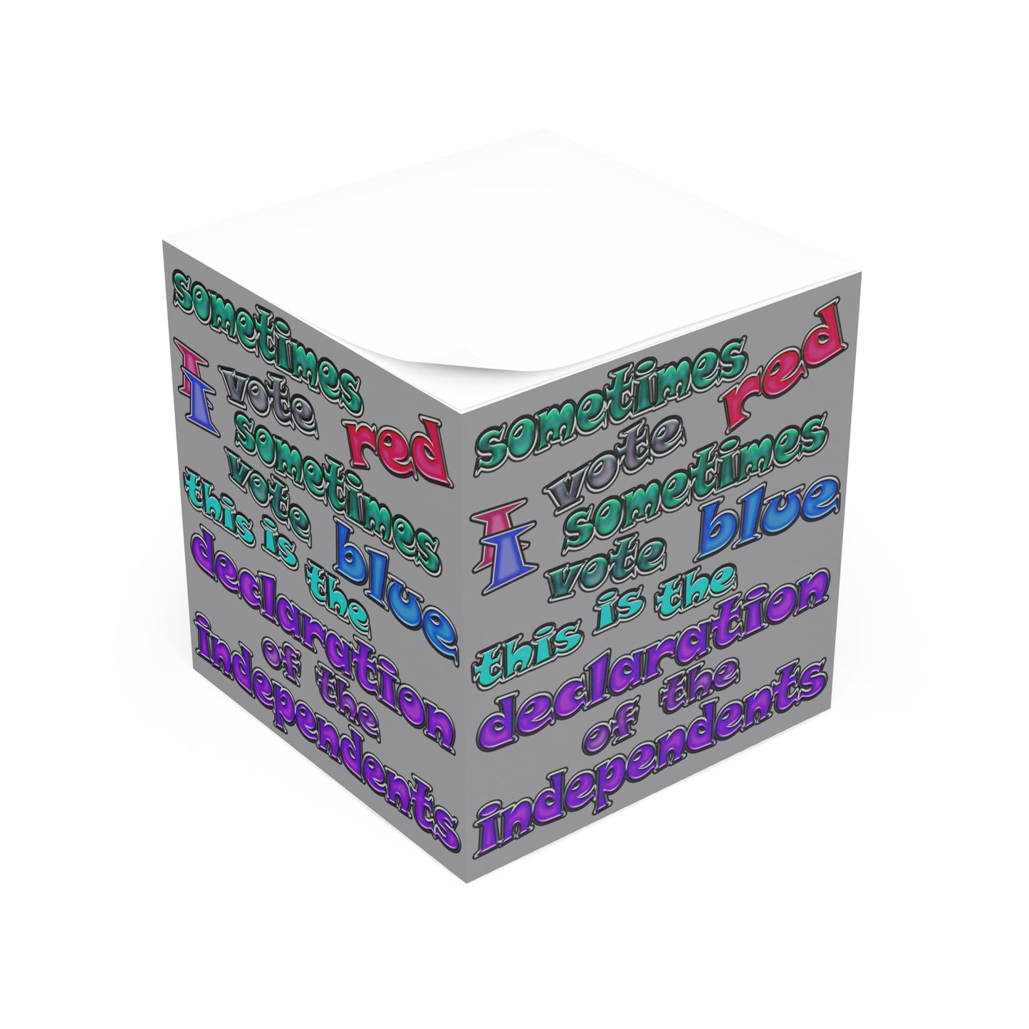 declaration of the independents - note cube (grey)