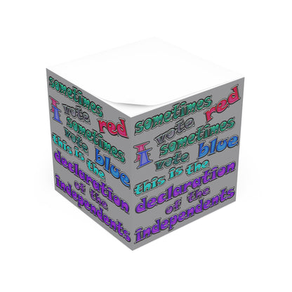 declaration of the independents - note cube (grey)