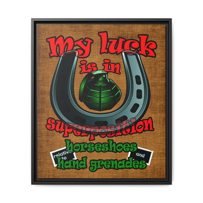 my luck - framed canvas art (brown papyrus)