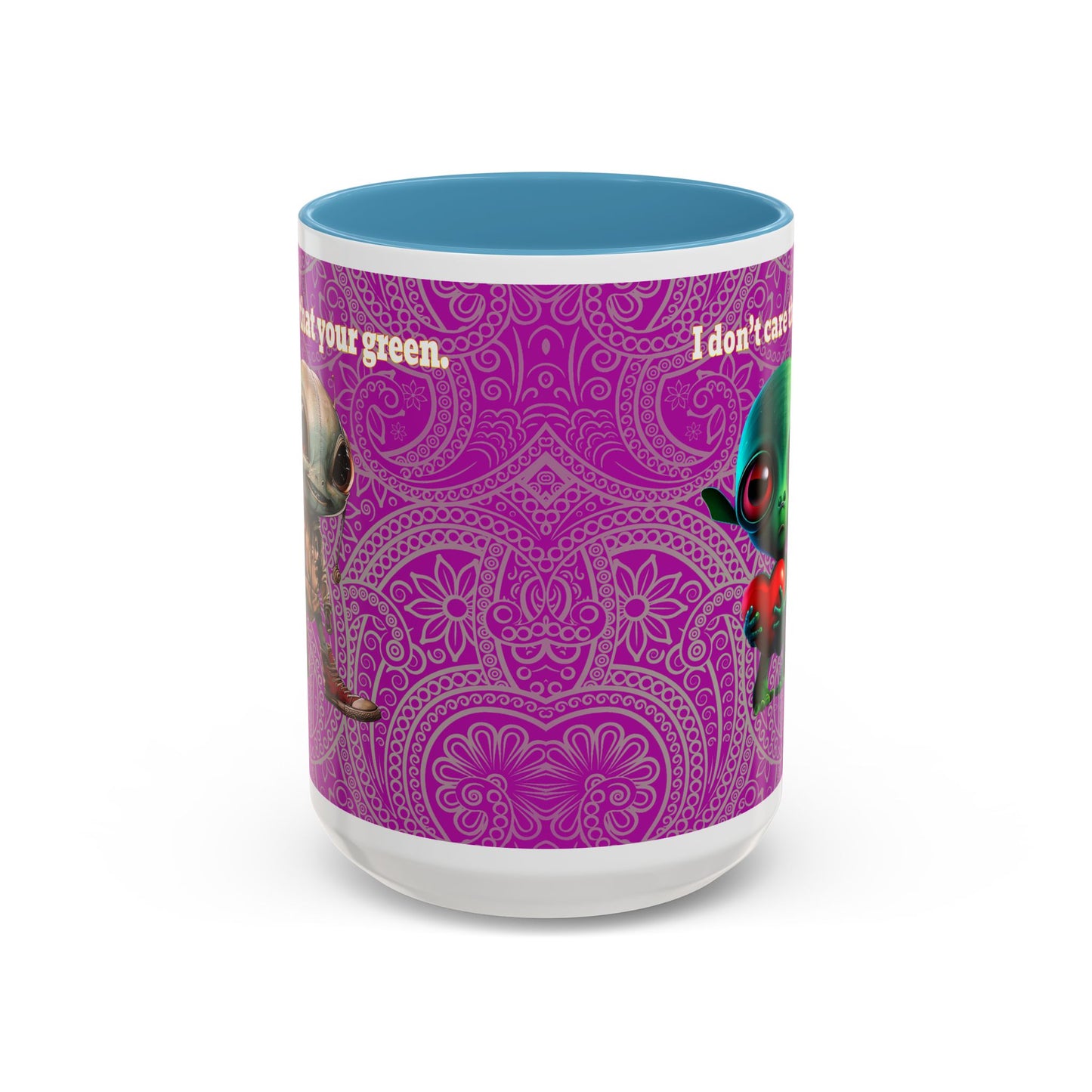 I don't care that your grey - Accent Mug (pink swirl)